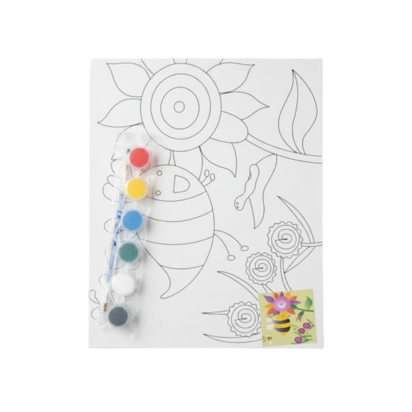 DIY Printed Canvas And Paint Set medium 30x22cm