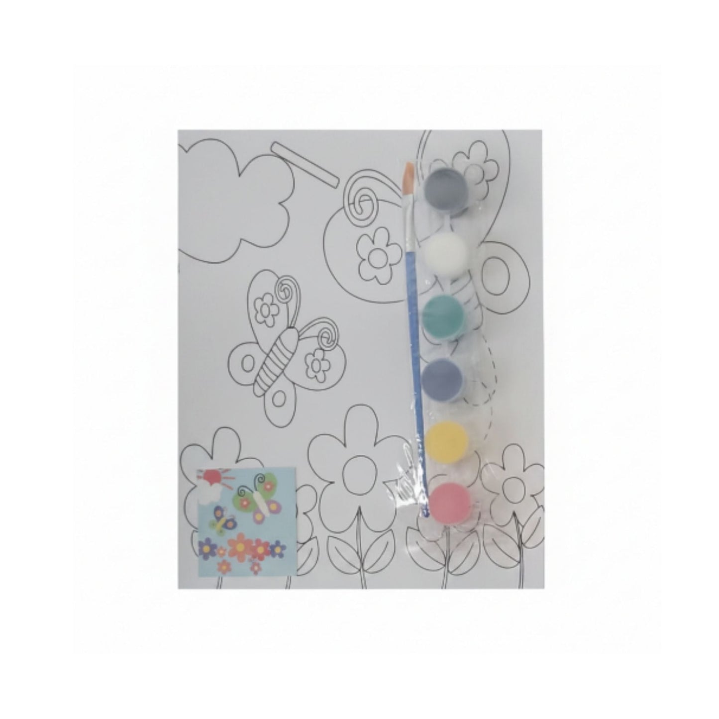DIY Printed Canvas And Paint Set Small 18x24cm