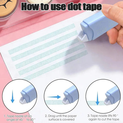 Dot Adhesive Tape Roller | Double-Sided Glue Tape for Crafts & School