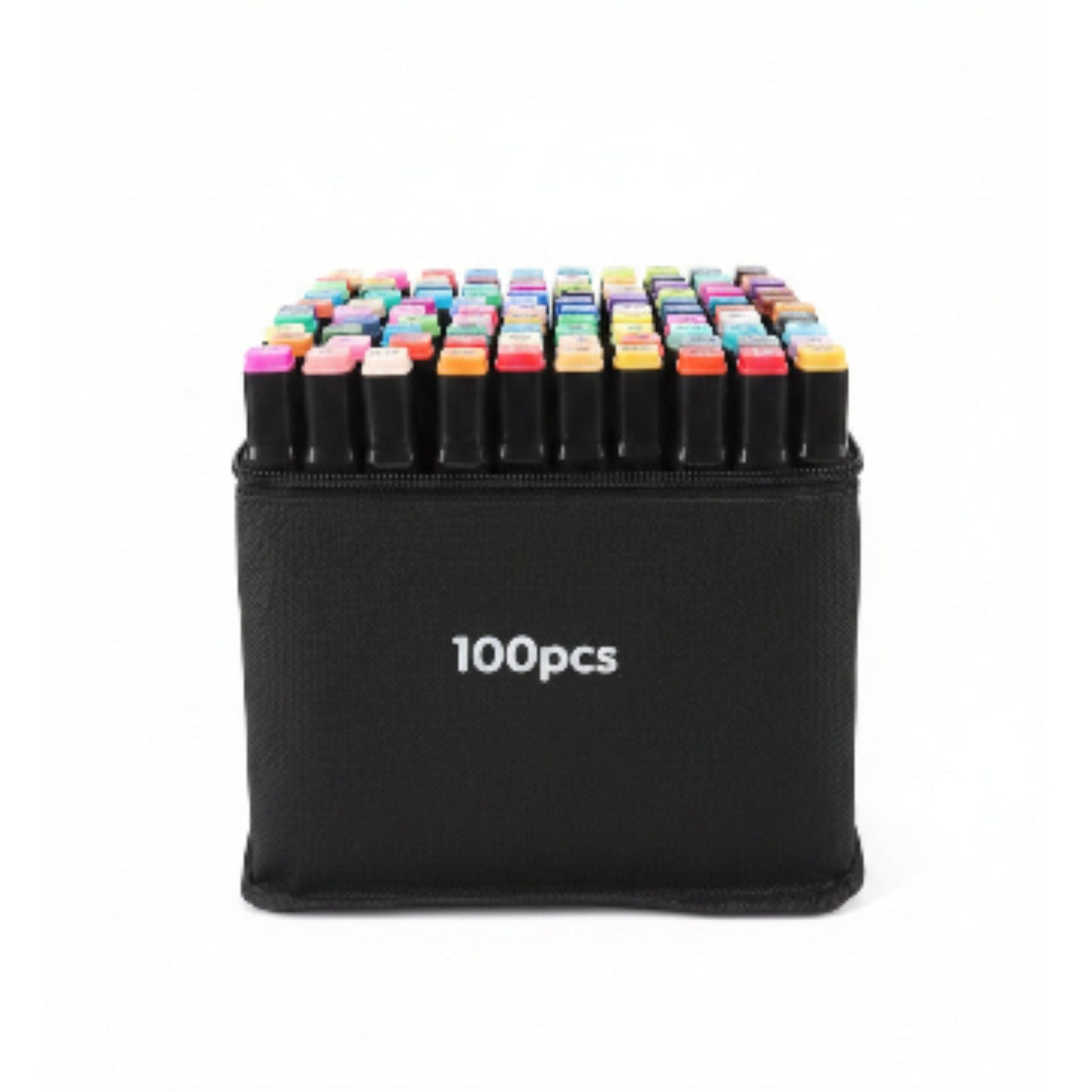 Double Sided Markers in Carry Bag - 100pc On White Background