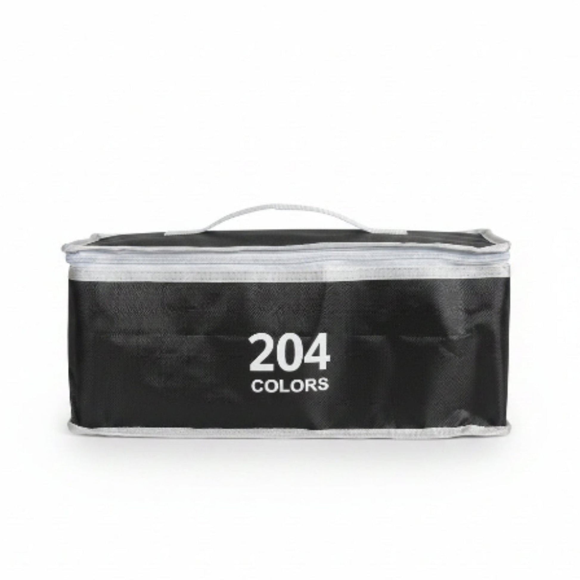 Double Sided Markers in Carry Bag - 204pc On White Background