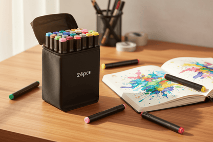 Double Sided Markers in Carry Bag - 24pc