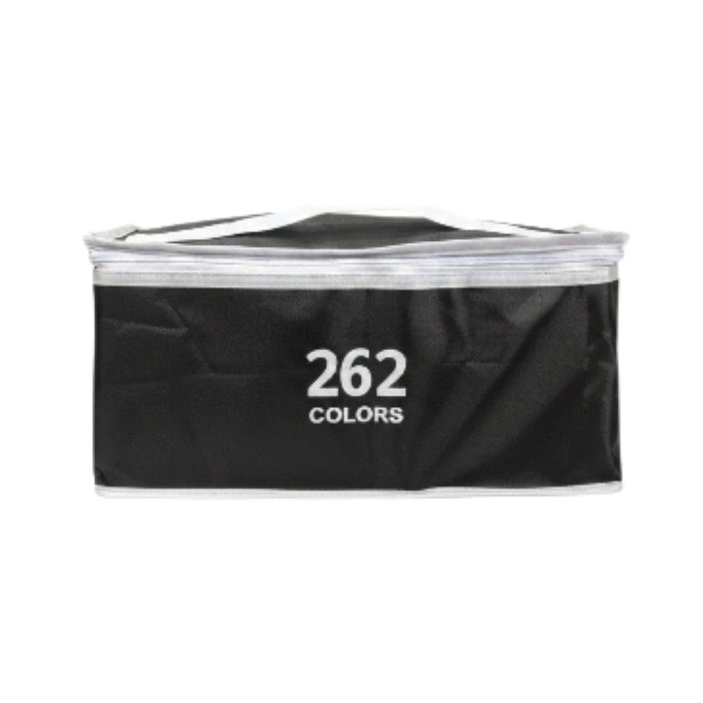 Double Sided Markers in Carry Bag - 262pc On White Background