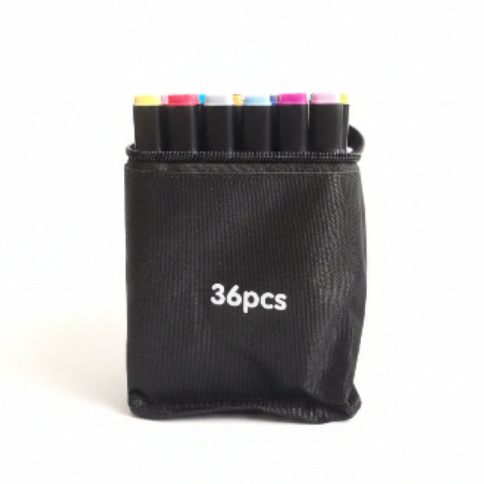 Double Sided Markers in Carry Bag - 36pc On White Background