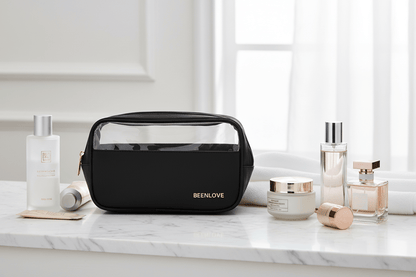 Double Zip Toiletry Bag - Black