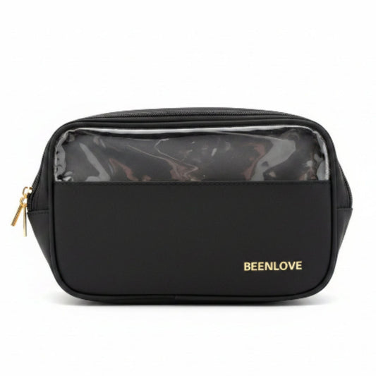Double Zip Toiletry Bag - Black