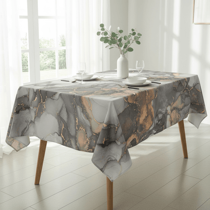 Duchess Satin Table Cloth 2.5M Black Marble