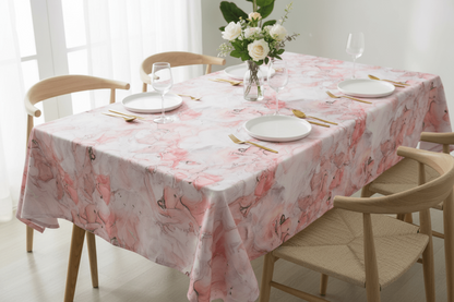 Duchess Satin Table Cloth 2.5M Pink Marble