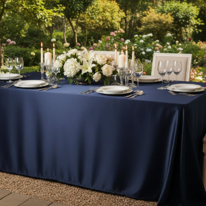 Duchess Satin Table Cloth 2.5M Plain Navy