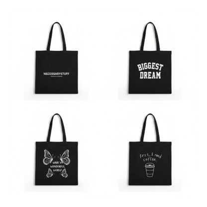 Durable Eco-Friendly Cotton Canvas Tote Bags On White Background