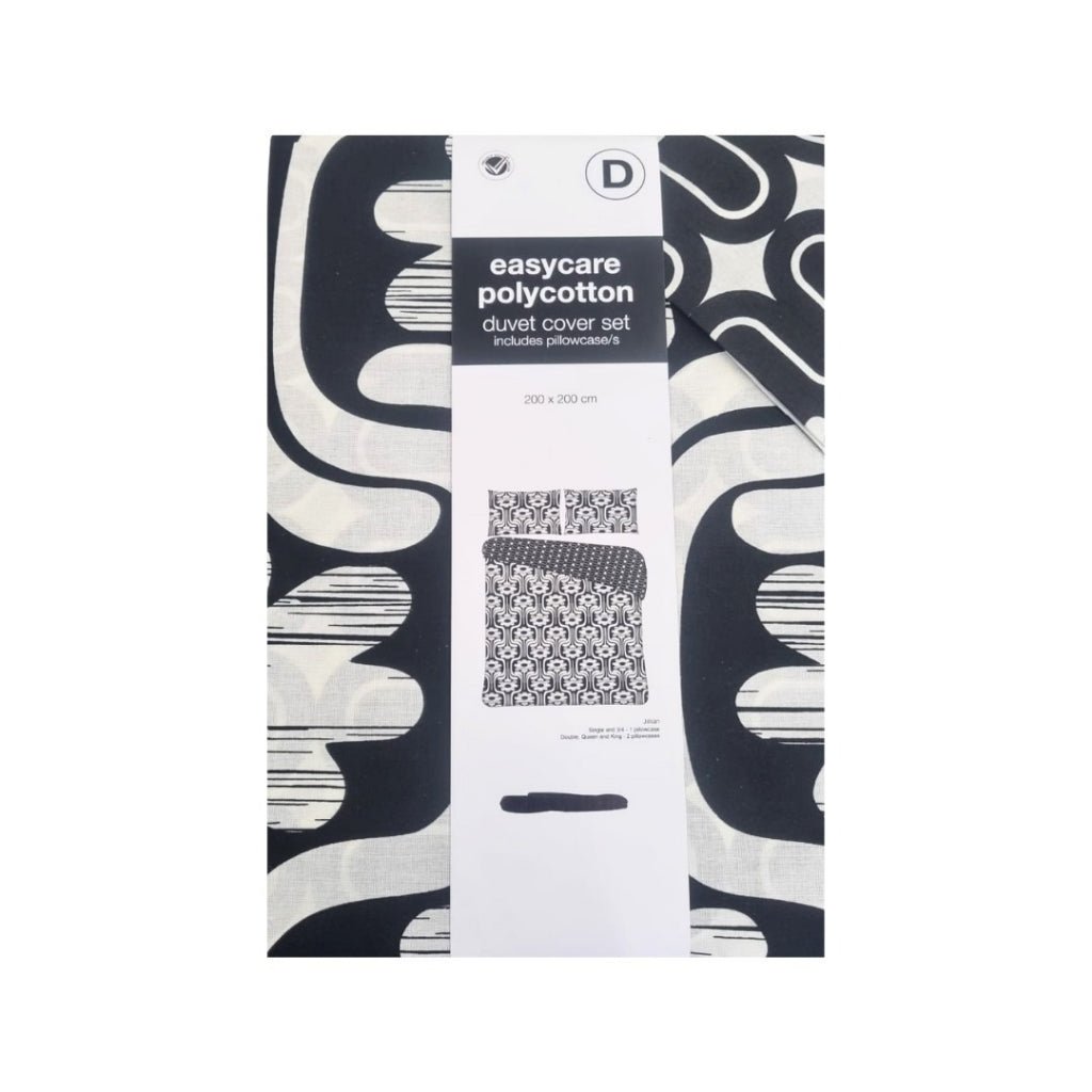 Easycare Pollycotton Duvet Cover- Yellow/Grey