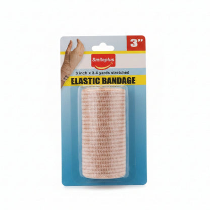 Elastic Bandage 3 Inch For Use On Ankles & Elbows - Includes 2 Clips
