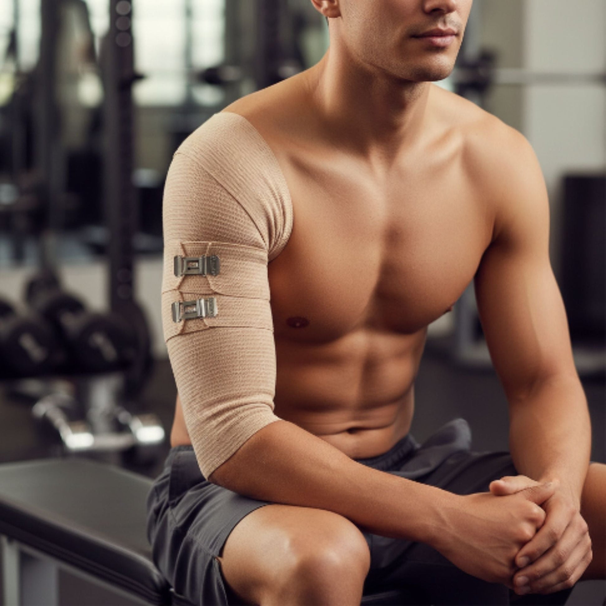 Elastic Bandage 4 Inch For Use On Shoulder - Includes 2 Clips