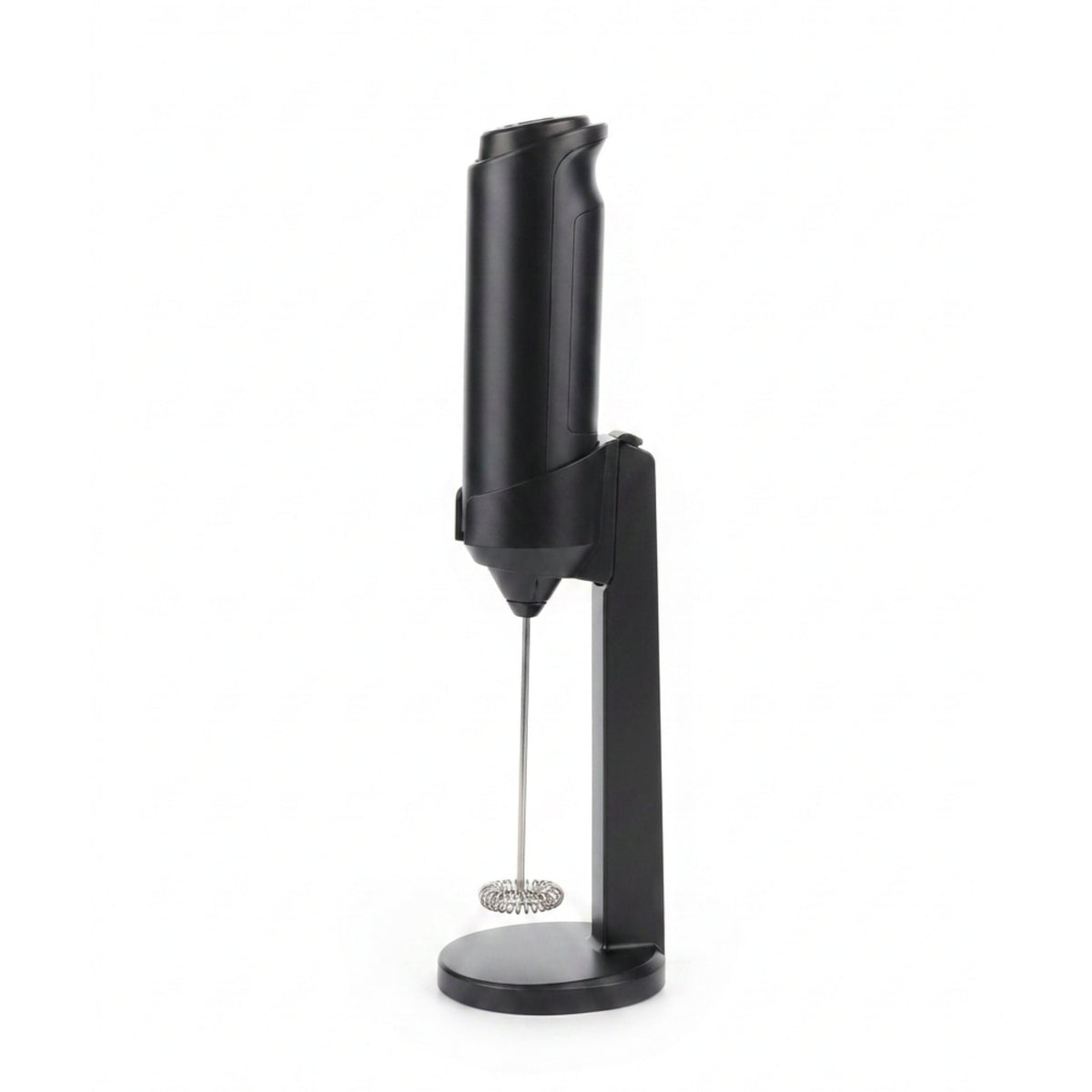 Electric Milk Frother on Stand – Handheld Coffee Foam Maker