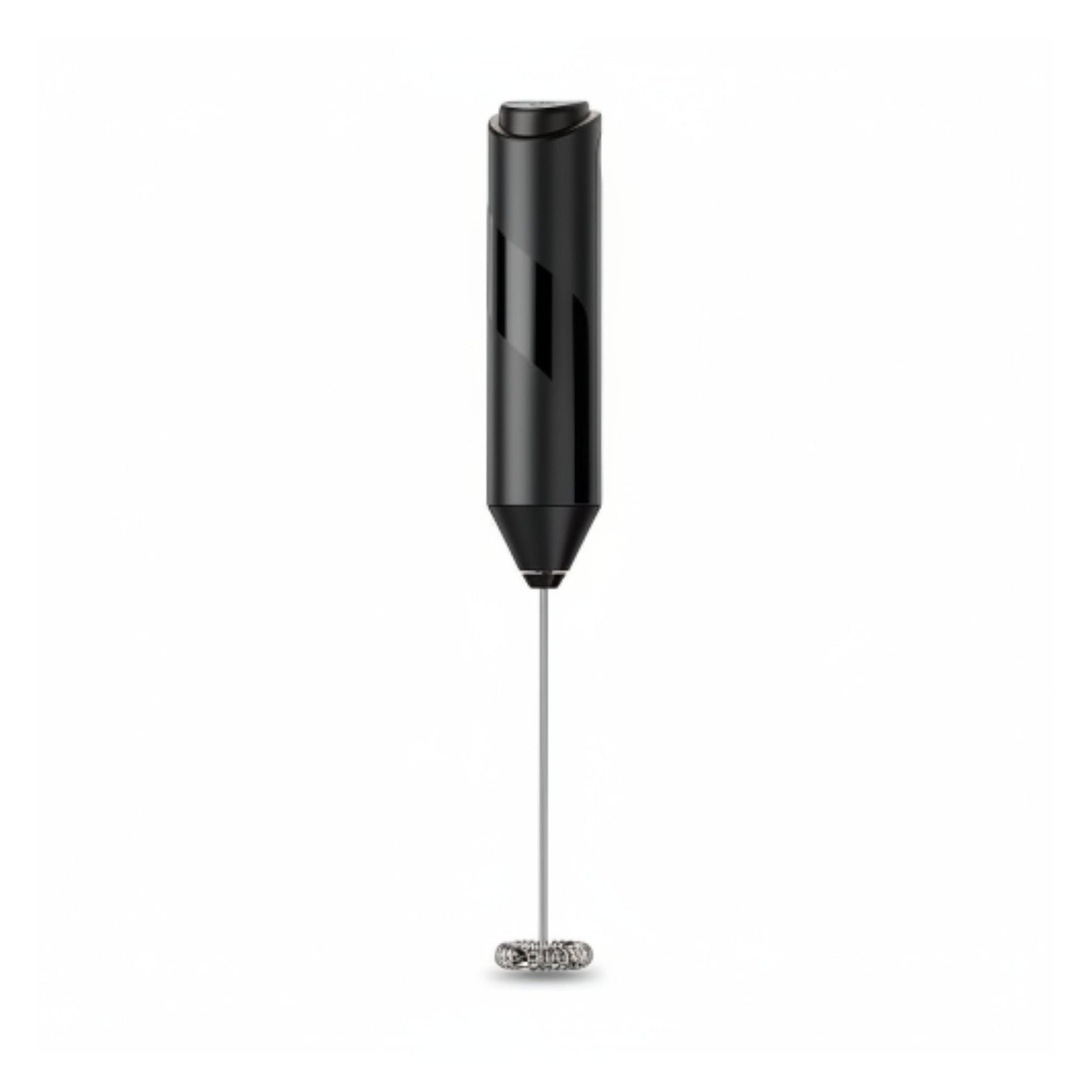 Electric Milk Frother on Stand – Handheld Coffee Foam Maker On White Background