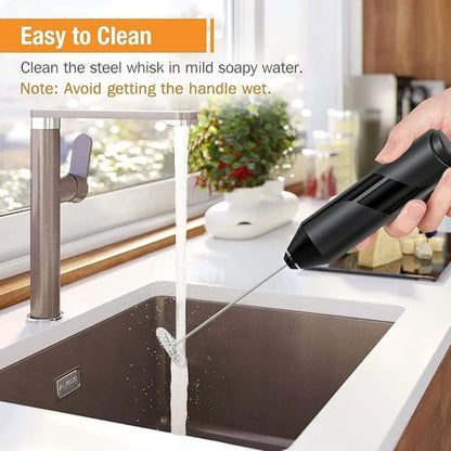 Electric Milk Frother on Stand – Handheld Coffee Foam Maker