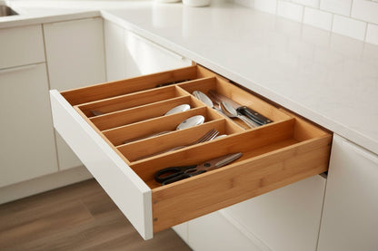 Extendable Bamboo Cutlery Rack