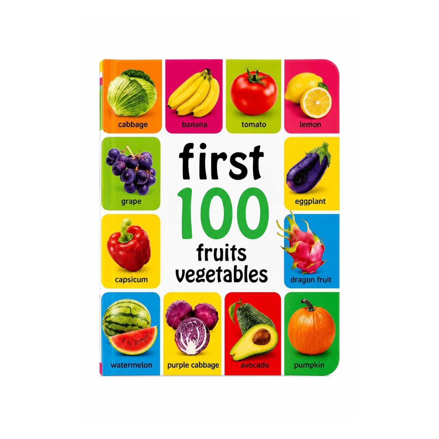 First 100 Kids Book – Early Learning Educational Activity Book with Colourful Pictures On White Background