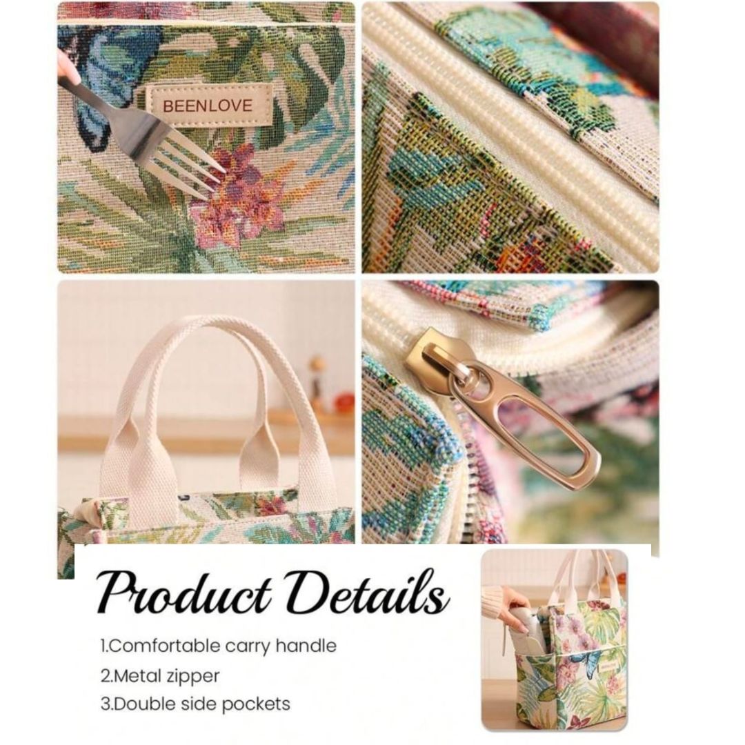 Floral Insulated Lunch Bag
