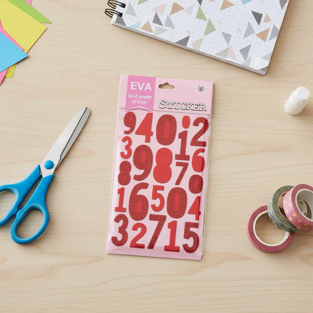 Foam Glitter Stickers - Numbers