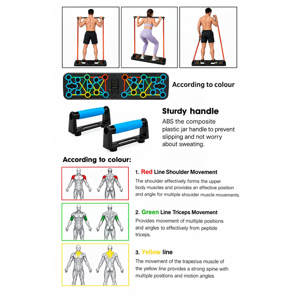 Foldable Push Up Board – Multi-Position Home Workout Training Board
