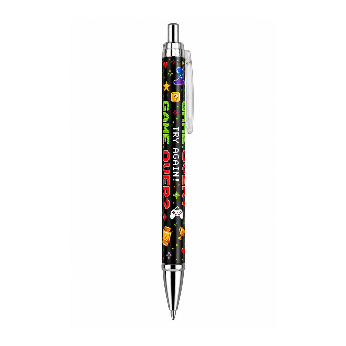 Gamer Notebook with Pen Set in Assorted Gaming Designs with 6 × 10cm Notebook and 13.5cm Pen Pen On White Background