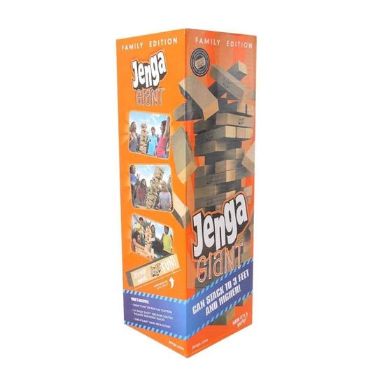 Giant Wooden Jenga Tower Game – Jumbo Stacking Blocks for Parties On White Background
