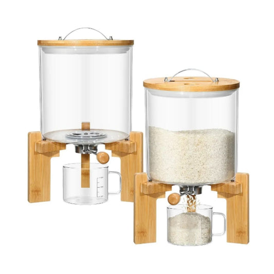 Glass Food Storage On Bamboo Stand