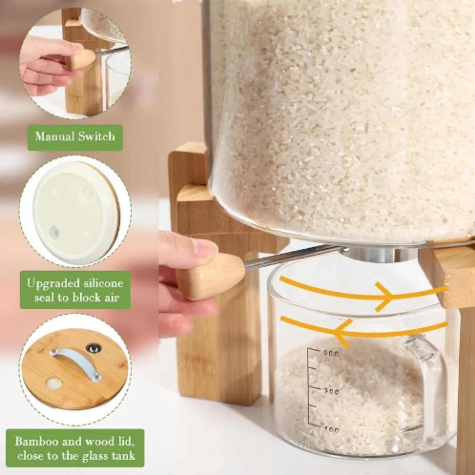 Glass Food Storage On Bamboo Stand