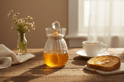 Glass Honey Bottle With Crystal Knob