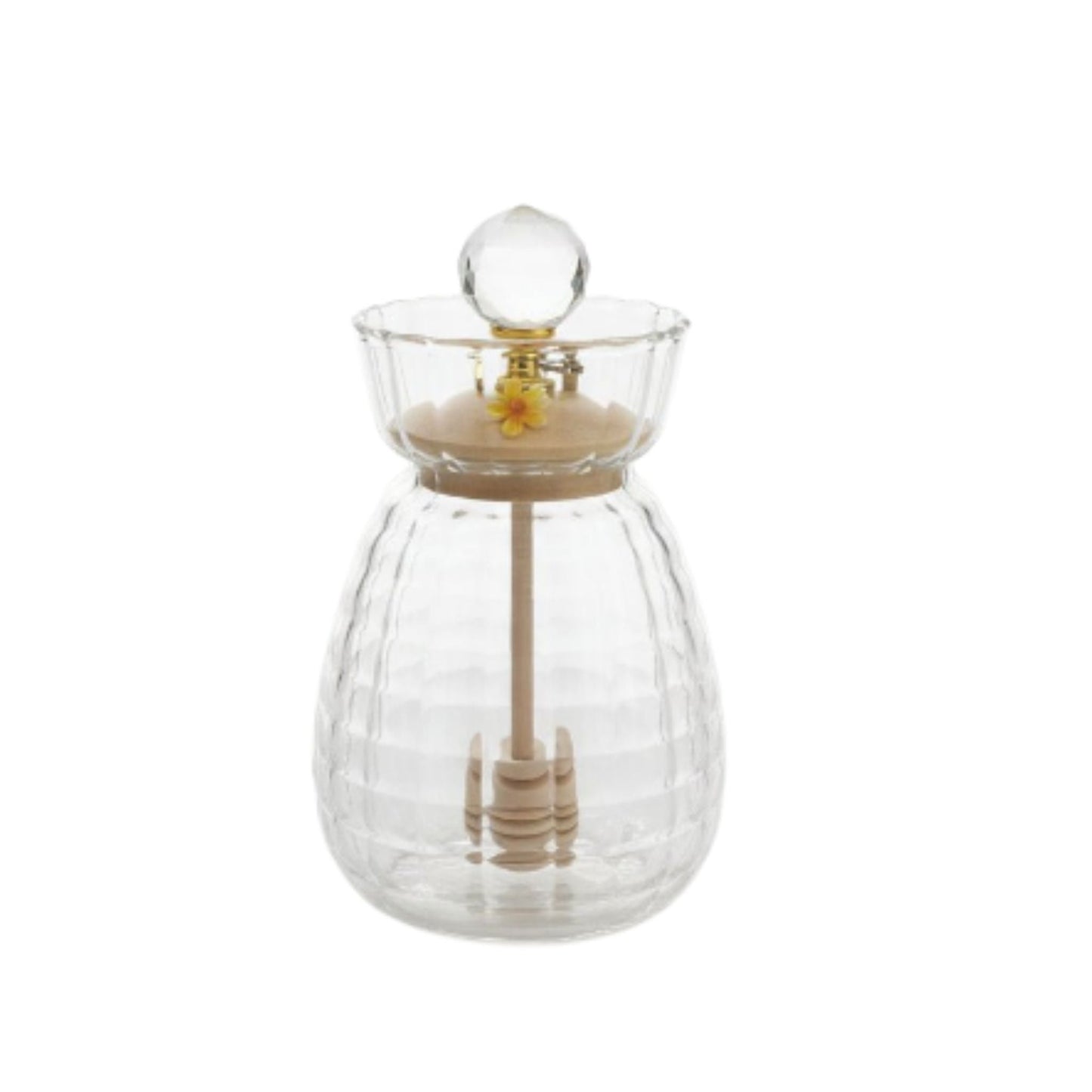 Glass Honey Bottle With Crystal Knob