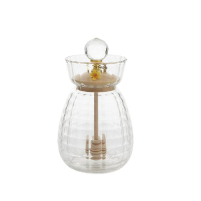 Glass Honey Bottle With Crystal Knob