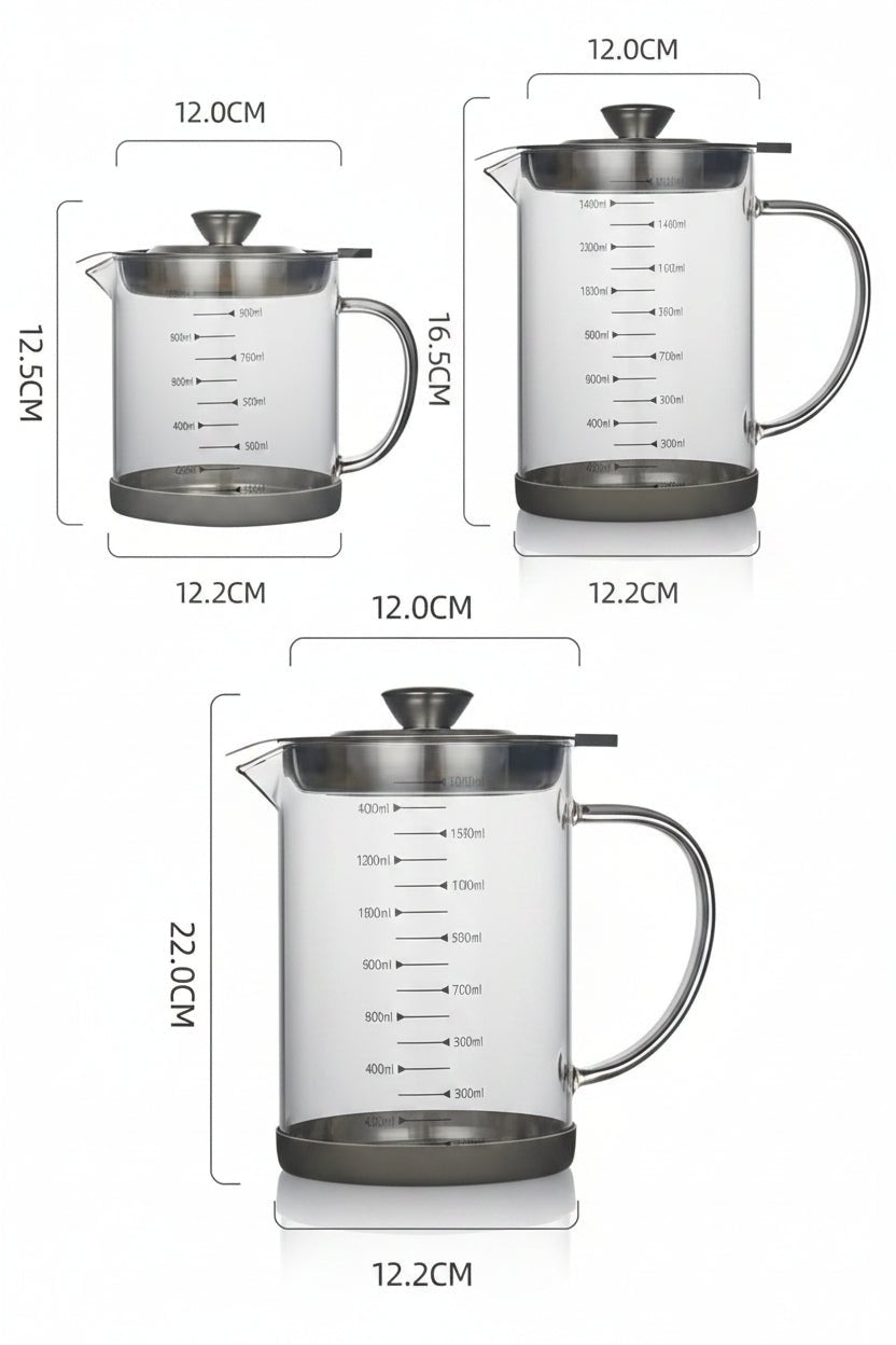 Glass Oil Jug With Strainer