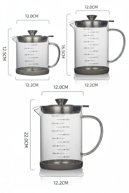 Glass Oil Jug With Strainer