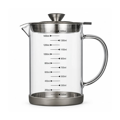 Glass Oil Jug with Strainer – Clear Cooking Oil Dispenser with Built-In Filter