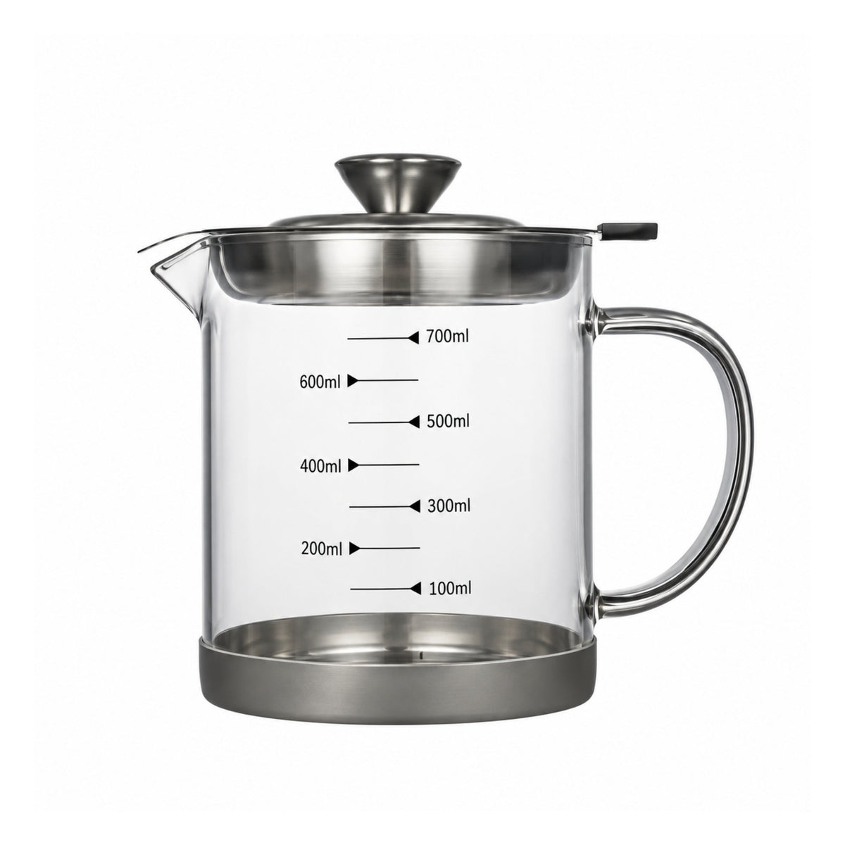 Glass Oil Jug with Strainer – Clear Cooking Oil Dispenser with Built-In Filter