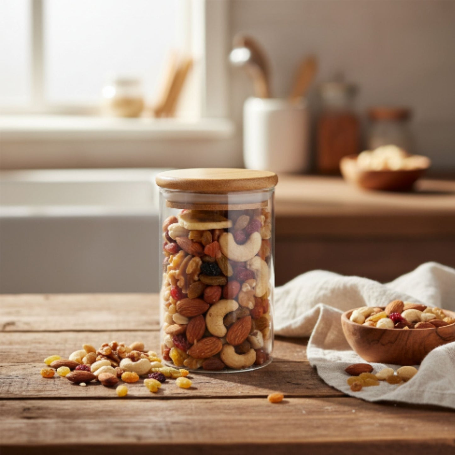 Glass Storage with Bamboo Lid