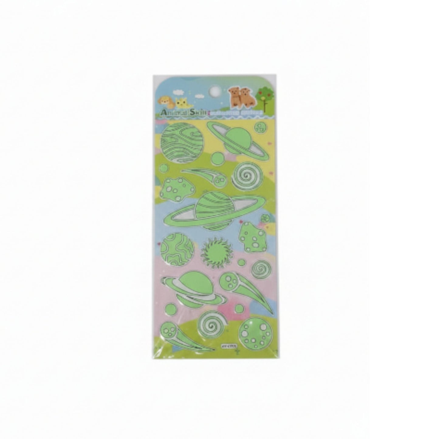 Glow In The Dark Stickers Planet On White Background