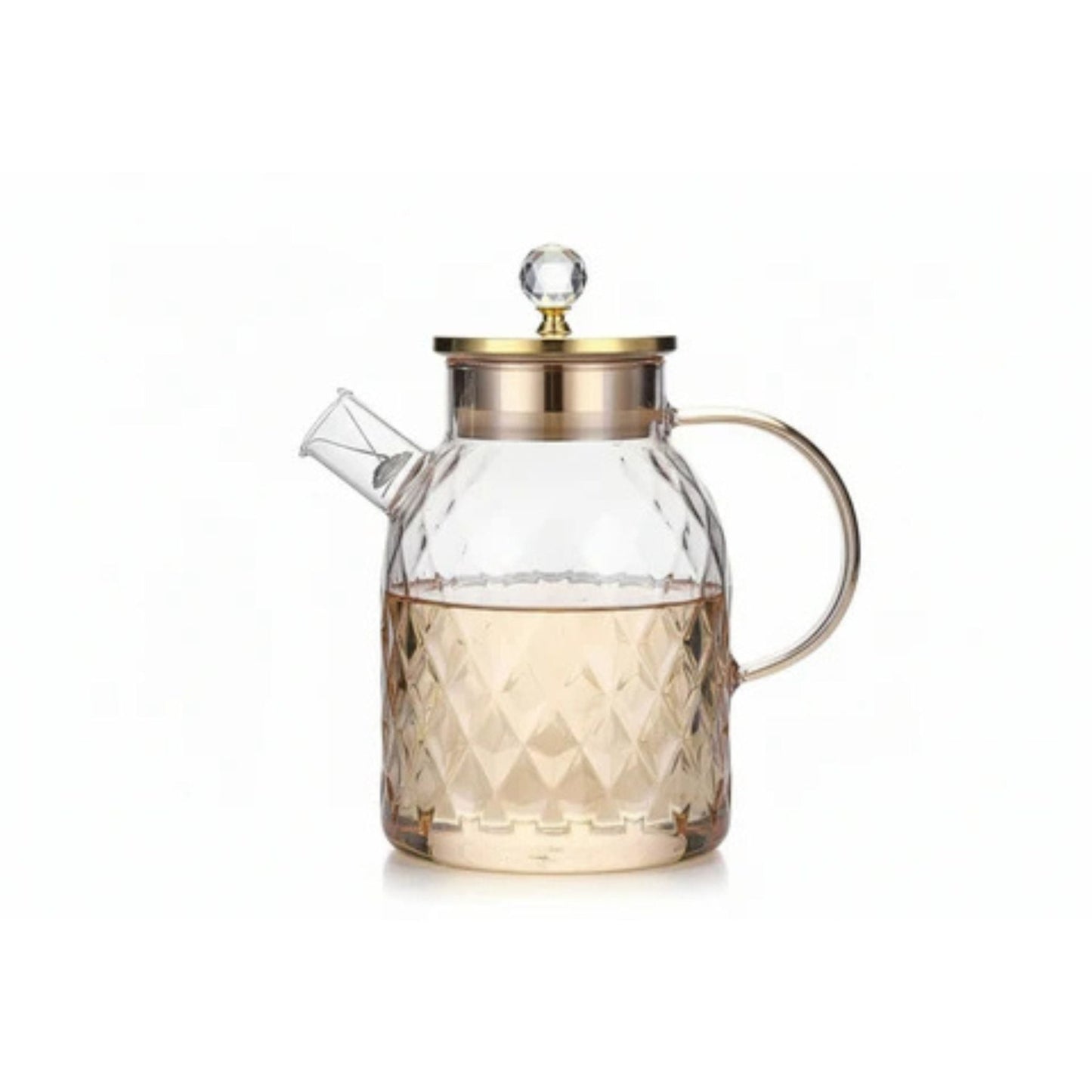 Gold Diamond Glass Teapot
