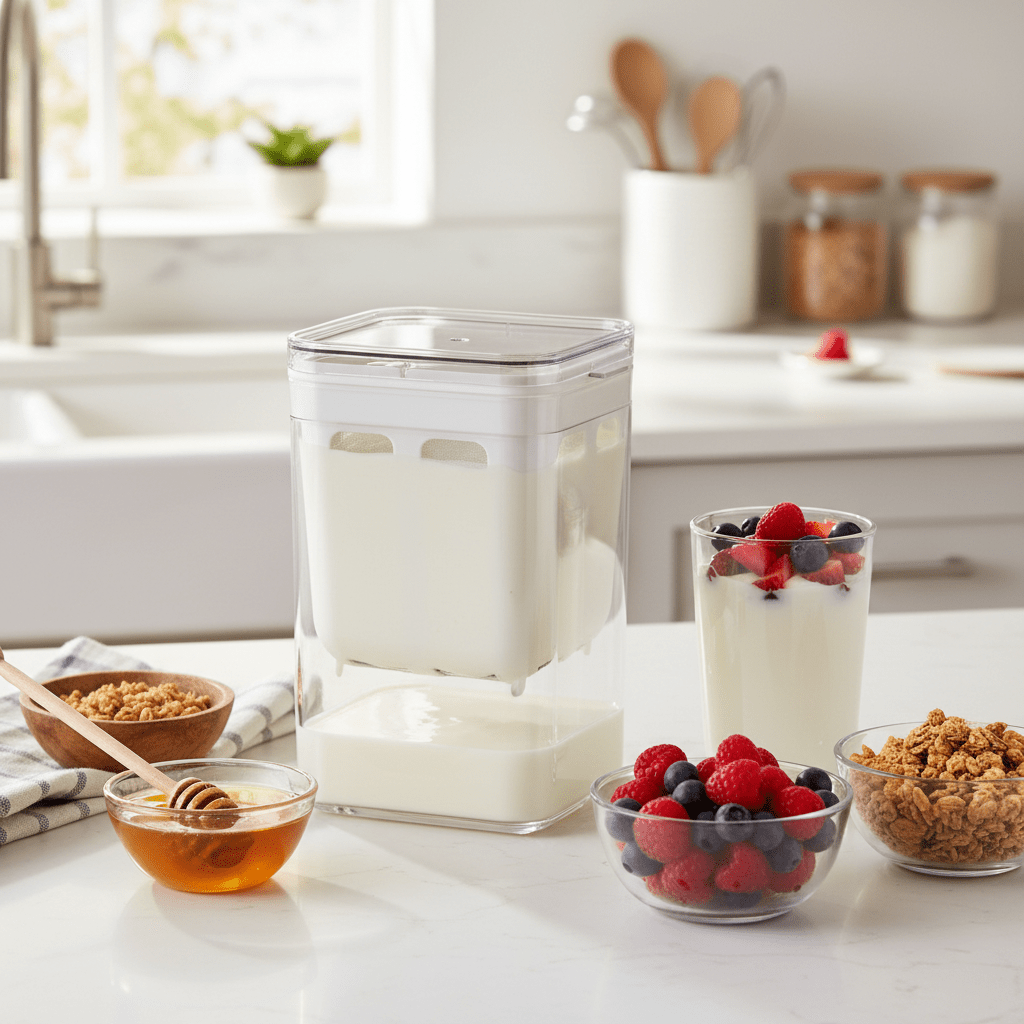 Greek Yoghurt Maker with Fine Mesh Strainer – Homemade Yogurt Maker – Clear Lifestyle