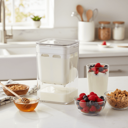 Greek Yoghurt Maker with Fine Mesh Strainer – Homemade Yogurt Maker – Clear Lifestyle
