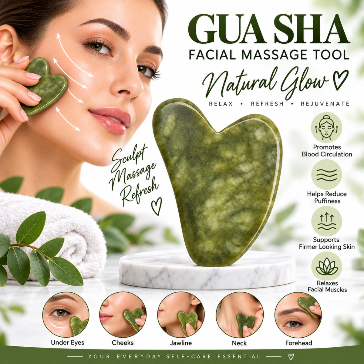 Guasha Stone – Facial Massage & Skincare Tool