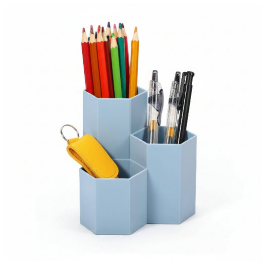 Hexagon 3 Compartment Pen Box