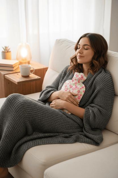 Hot Water Bottle - Light Pink Flower