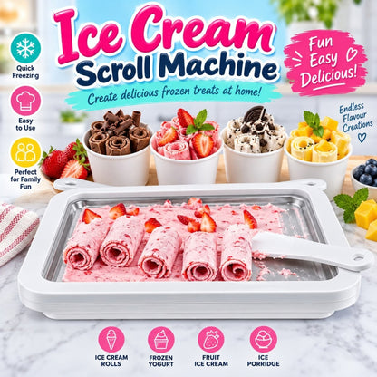 Ice Cream Scroll Machine – Rolled Ice Cream & Frozen Dessert Maker