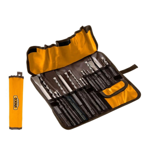 Ingco 17Pcs - SDS Plus Hammer Drill Bit and Chisel Set