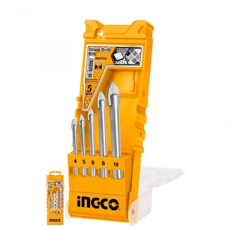 Ingco Glass Drill Bit Set - 5pc