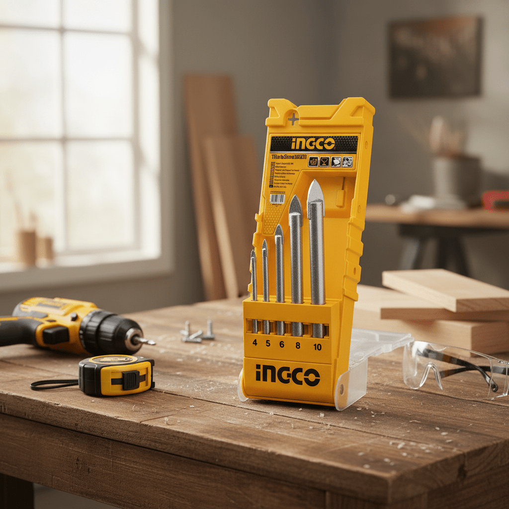 Ingco Glass Drill Bit Set - 5pc