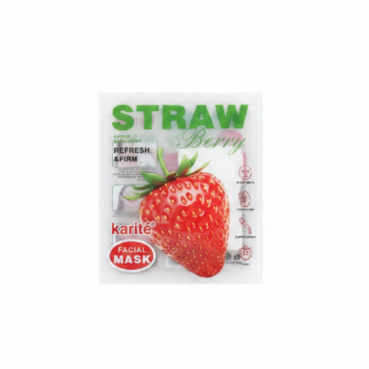 Karité Strawberry Hydrating Boosting Facial Sheet Mask – Moisturizing Face Mask