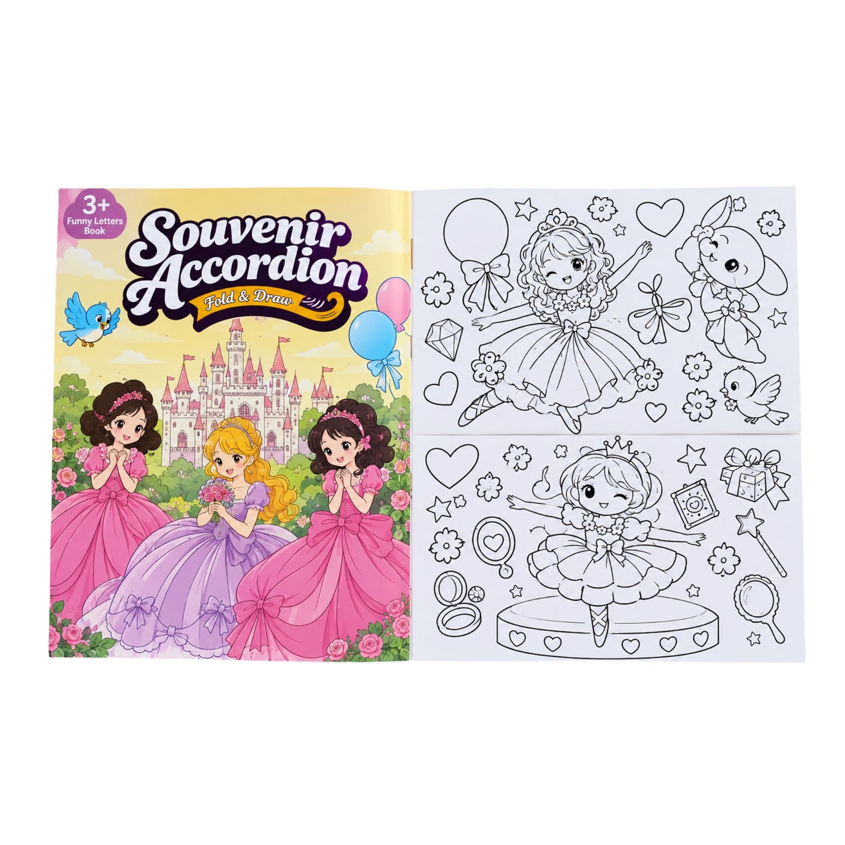 Kids Doodling Foldable Book – Colouring Activity Book with Fold-Out Design